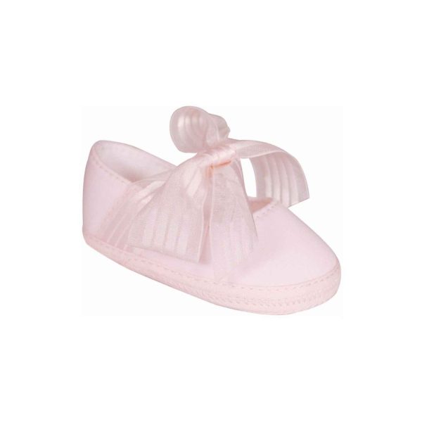 Ava Infant Pink Cotton Flats with Bows