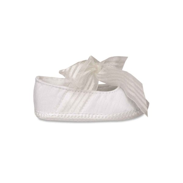 <span>Ava</span> Infant White Dress Shoes with Ribbons - Image 2