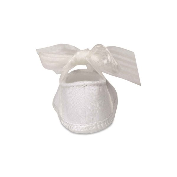 <span>Ava</span> Infant White Dress Shoes with Ribbons - Image 4