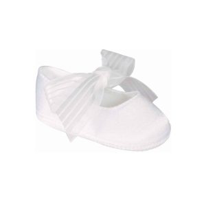 Ava Infant White Dress Shoes with Ribbons