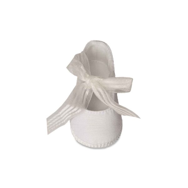 <span>Ava</span> Infant White Dress Shoes with Ribbons - Image 5