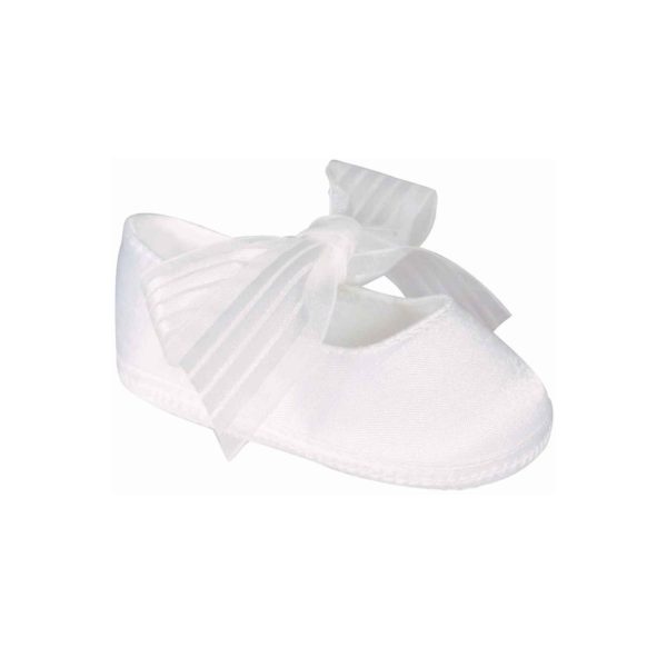Ava Infant White Dress Shoes with Ribbons