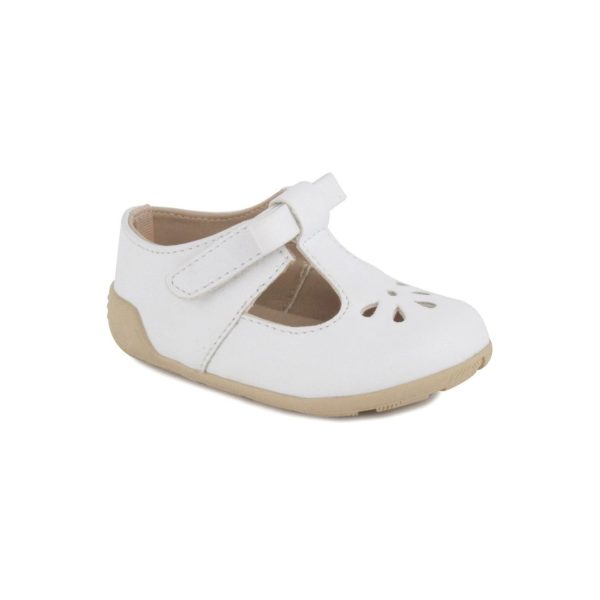 Brynna Classic White T-Straps for Toddler Girls