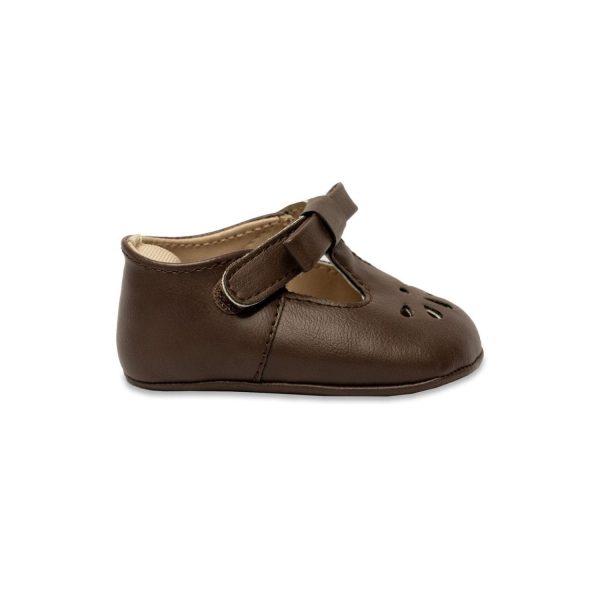 <span>Brynna</span> Infant Classic Brown T-Straps for Baby Girls - Image 2