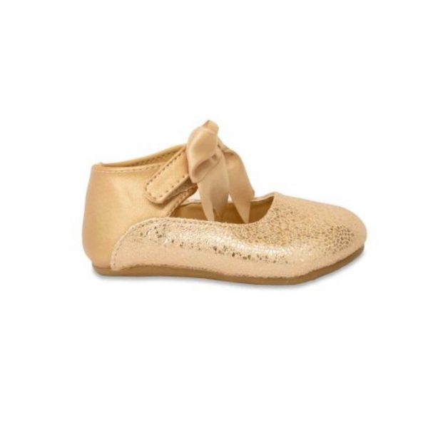 <span>Chloe</span> Toddler Rose Gold Dress Flats with Bow - Image 2