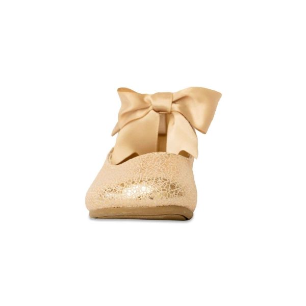 <span>Chloe</span> Toddler Rose Gold Dress Flats with Bow - Image 3