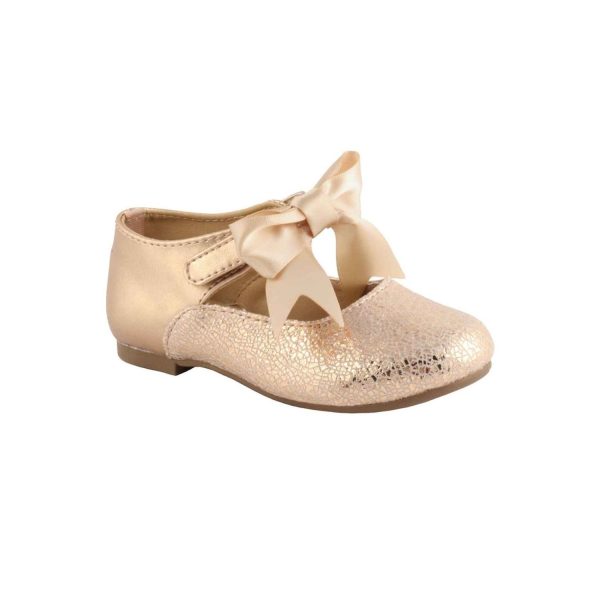Chloe Toddler Rose Gold Dress Flats with Bow