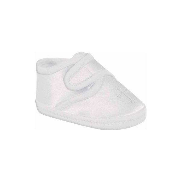 Christopher Infant White Satin Crib Shoes