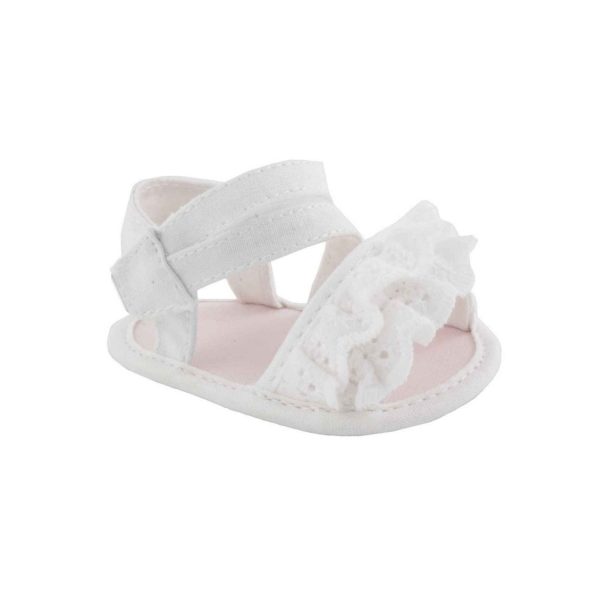 Destiny Infant White Ruffle Sandals