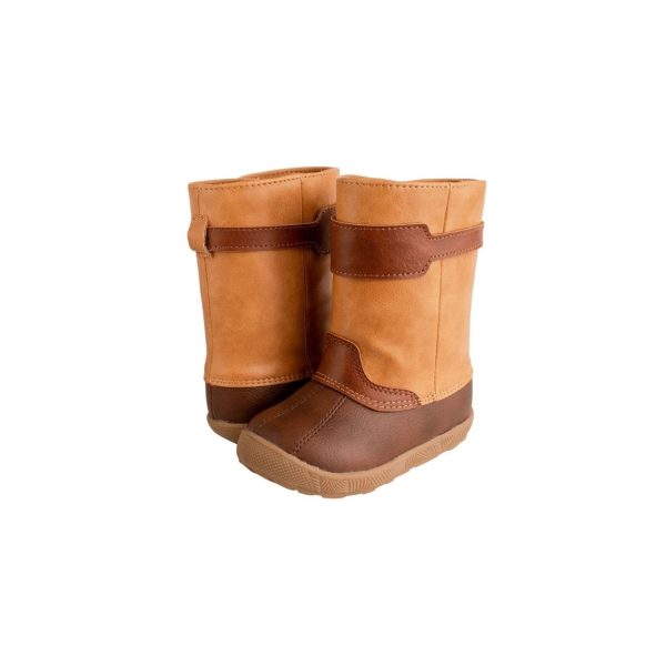 <span>Easton</span> Luggage Tan Duck Boots with Cognac Trim - Image 8