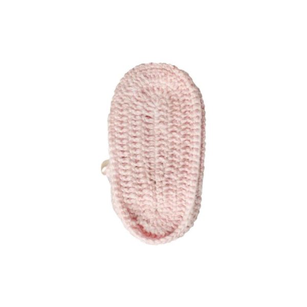 <span>Elizabeth</span> Infant Pink Crochet Mary Janes with Flowers - Image 6