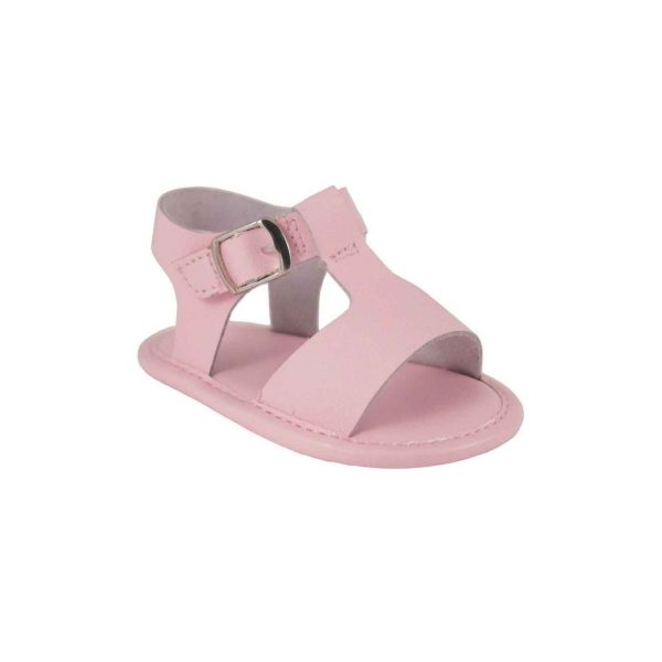 Emery Infant Pink Leather Soft Sole Sandals