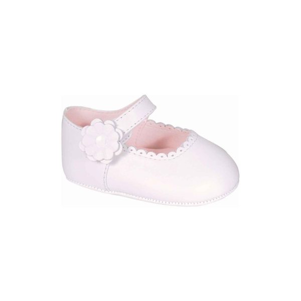 <span>Emma</span> Infant White Leather Mary Jane Flats