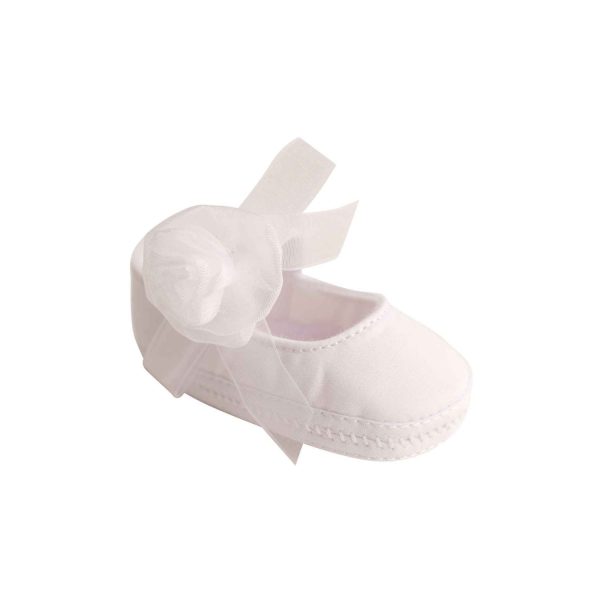 HADLEY Infant White Mary Jane Flats with Flowers