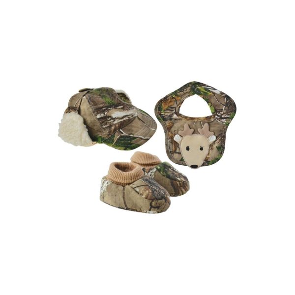 <span>Hunter</span> Infant Camo Booties, Hat, and Deer Bib Gift Set