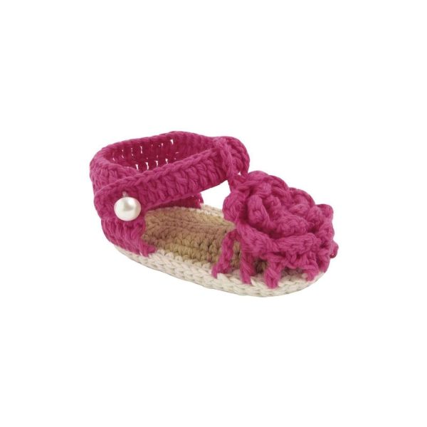 Erica Infant Fuchsia Crochet Sandals