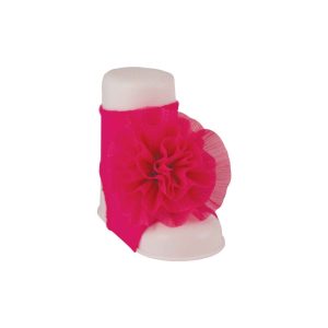 Aliyah Infant Fuchsia Shimmer Peep Toe Socks