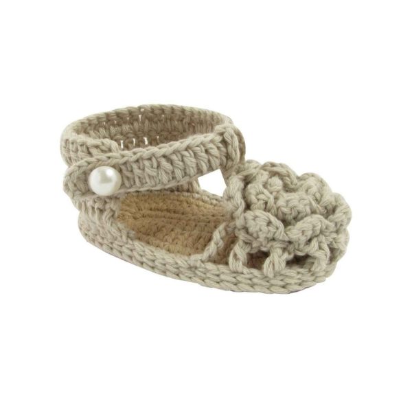 Erica Infant Natural Crochet Sandals