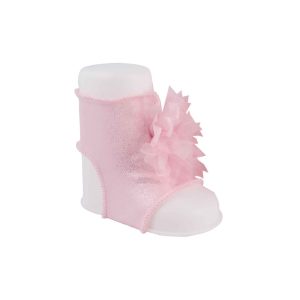 Audrey Infant Pink Peep Toe Socks with Pom Poms