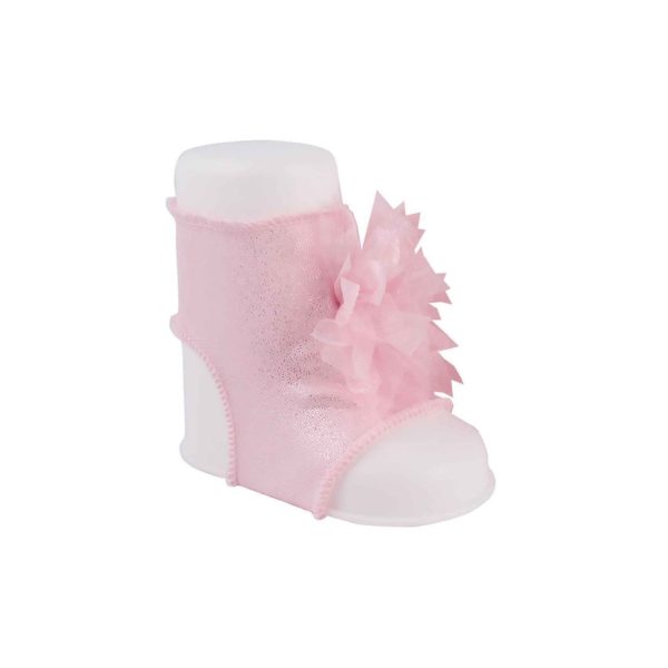 Audrey Infant Pink Peep Toe Socks with Pom Poms