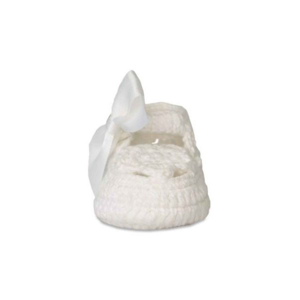 <span>Ella</span> Infant White Crochet Booties with Bows - Image 3