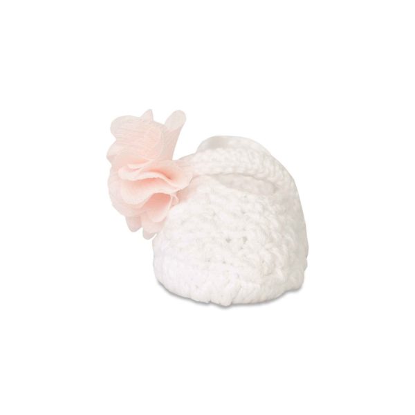 <span>Emelia</span> Infant White Crochet Slippers with Flower - Image 3