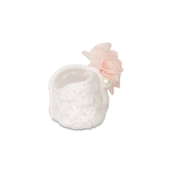 <span>Emelia</span> Infant White Crochet Slippers with Flower - Image 4