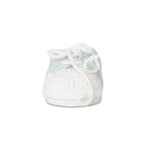 <span>Evan</span> Infant White/Light Blue Crochet Booties - Image 3