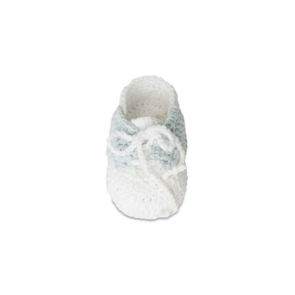 <span>Evan</span> Infant White/Light Blue Crochet Booties - Image 4