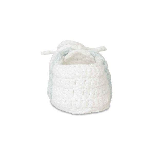 <span>Evan</span> Infant White/Light Blue Crochet Booties - Image 5