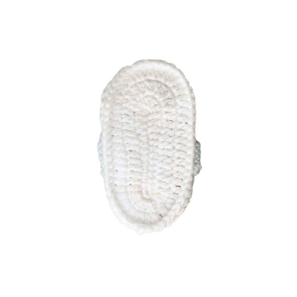 <span>Evan</span> Infant White/Light Blue Crochet Booties - Image 6