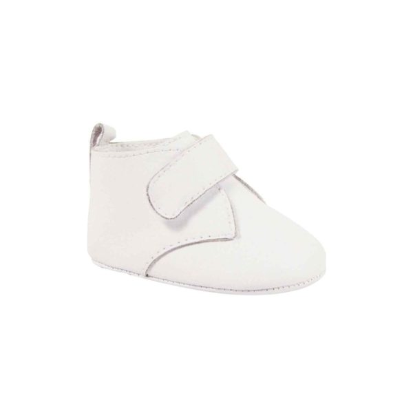 John Infant White Leather Dress Shoes with Removable Straps for Monogramming