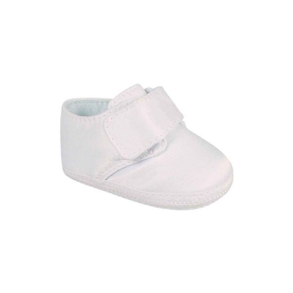 Kaden Infant White Satin Dress Shoes with Removable Straps for Monogramming