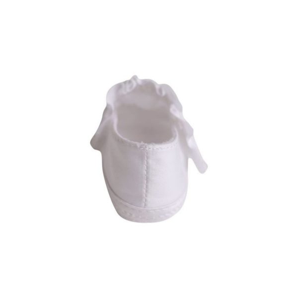 <span>Kara</span> Infant White Satin Mary Janes with Removable Straps for Monogramming - Image 3