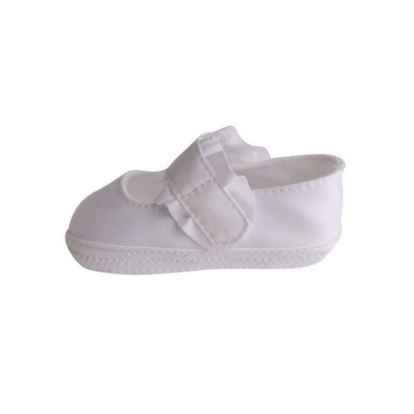 <span>Kara</span> Infant White Satin Mary Janes with Removable Straps for Monogramming - Image 4