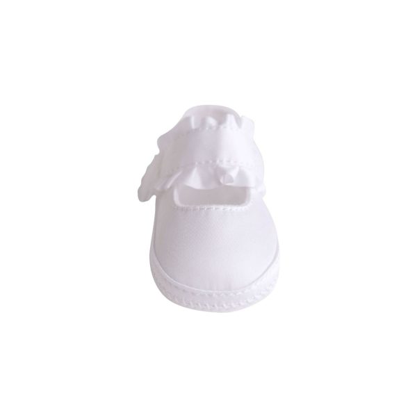 <span>Kara</span> Infant White Satin Mary Janes with Removable Straps for Monogramming - Image 6