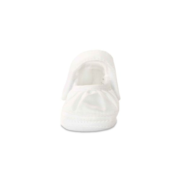 <span>Kendall</span> Infant White Satin Mary Janes with Removable Straps for Monogramming - Image 3