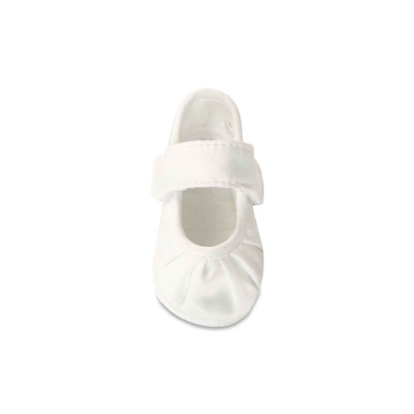 <span>Kendall</span> Infant White Satin Mary Janes with Removable Straps for Monogramming - Image 6