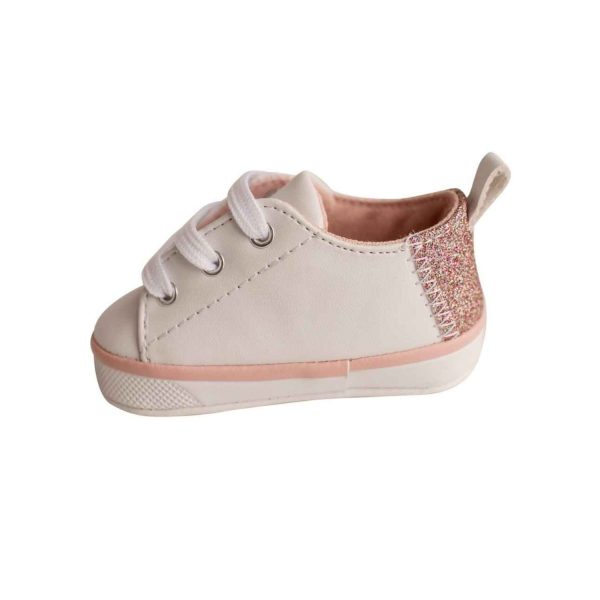 <span>Lennon</span> Infant White Sneakers with Rainbow Glitter Accent - Image 2