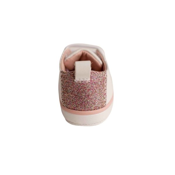 <span>Lennon</span> Infant White Sneakers with Rainbow Glitter Accent - Image 4