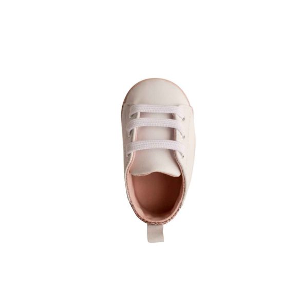 <span>Lennon</span> Infant White Sneakers with Rainbow Glitter Accent - Image 5