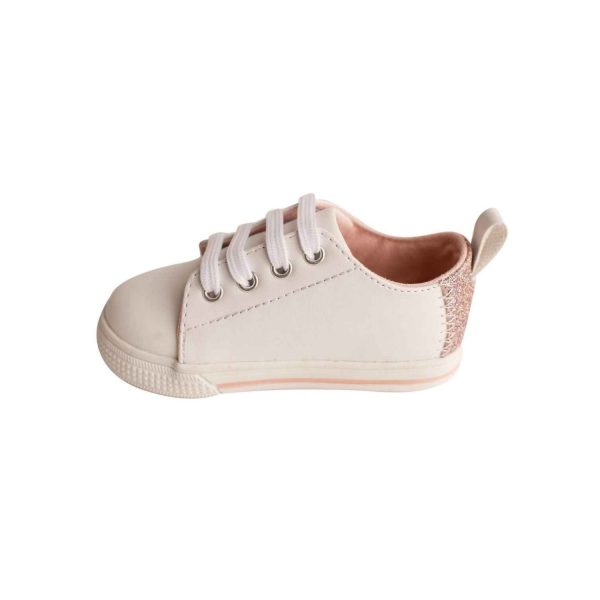 <span>Lennon</span> Toddler White Sneakers with Rainbow Glitter Accent - Image 2