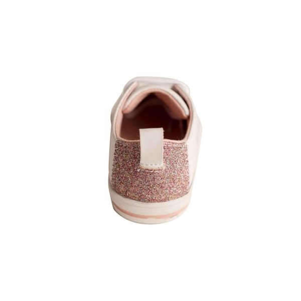 <span>Lennon</span> Toddler White Sneakers with Rainbow Glitter Accent - Image 4