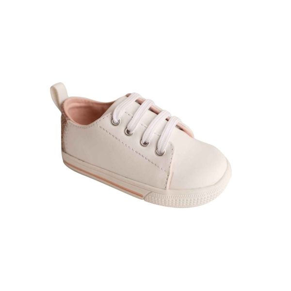 Lennon Toddler White Sneakers with Rainbow Glitter Accent