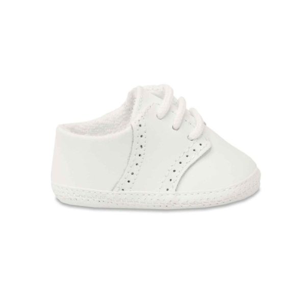 <span>Linden</span> White Leather Baby Shoes for Boys - Image 2