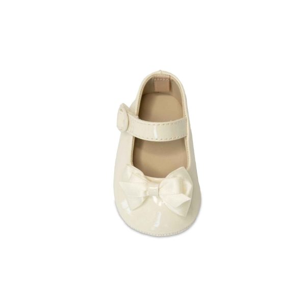<span>McKenna</span> Infant Ivory Patent Mary Jane Flats with Bows - Image 3