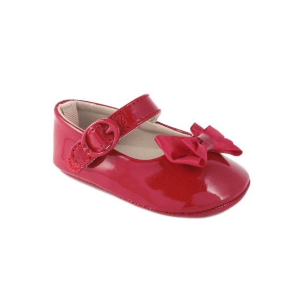 <span>McKenna</span> Infant Red Patent Mary Jane Flats with Bows