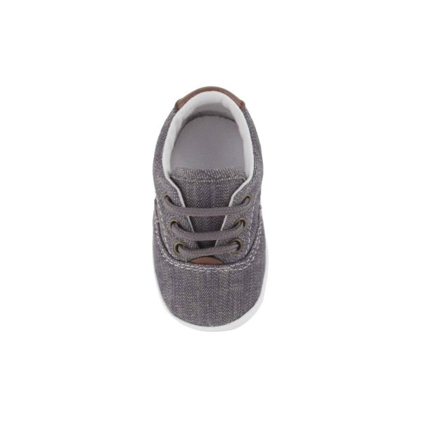 <span>Milo</span> Infant Gray Denim Lace-up Sneakers - Image 3