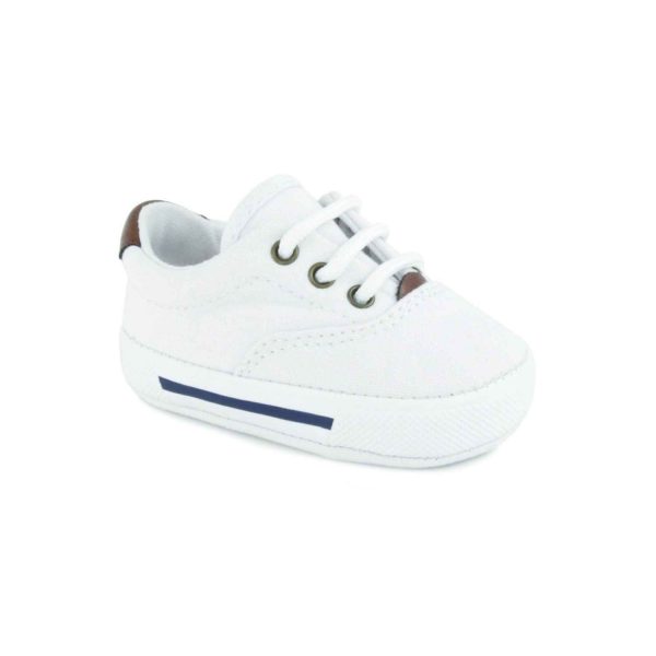 Milo Infant White Canvas Lace-up Sneakers
