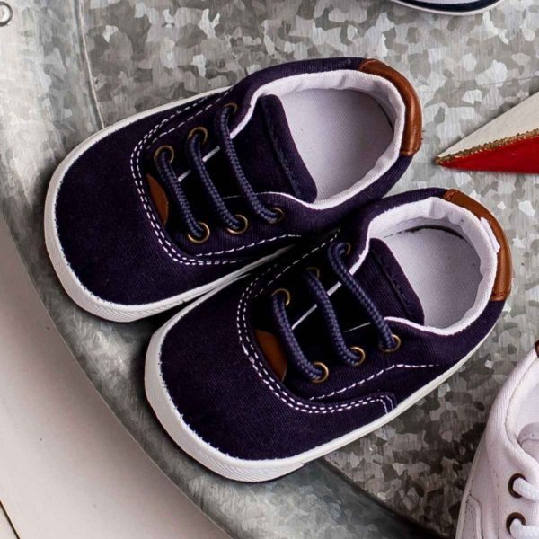 <span>Milo</span> Infant Navy Canvas Sneakers - Image 5